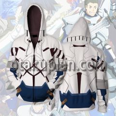 Log Horizon Destruction of the Round Table Naotsugu White armor Cosplay Zip Up Hoodie