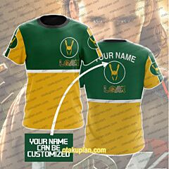 Loki Green And Yellow Custom Name T-shirt