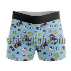Mario Mushroom Coin Turtle Boxer Briefs Mens Underwear