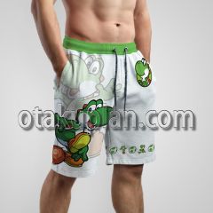 Mario Sports Yoshi Play Tennis Beach Shorts