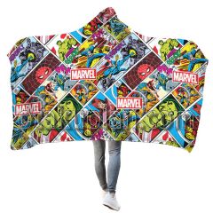 Marvel Captain America Avengers Hulk Comic Hooded Blanket