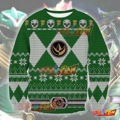 Mighty Morphin Power Rangers 3D Print Pattern Ugly Christmas Sweatshirt