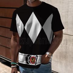 Mighty Morphin Power Rangers Black Ranger Cosplay T-shirt