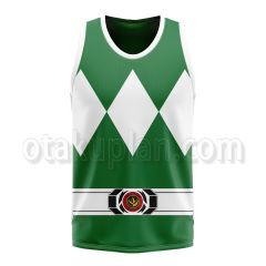 Mighty Morphin Power Rangers Green Basketball Jersey