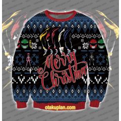 Mighty Morphin Power Rangers Merry Xmas 3D Printed Ugly Christmas Sweatshirt