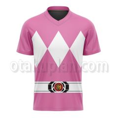 Mighty Morphin Power Rangers Pink Football Jersey