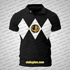 Mighty Morphin Power Rangers Polo Shirt Black