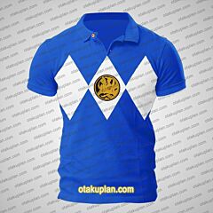 Mighty Morphin Power Rangers Polo Shirt Blue