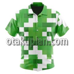Minecraft Pixel Mosaic Style Button Up Hawaiian Shirt