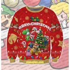 Nintendo Super Mario 3D Printed Ugly Christmas Sweatshirt