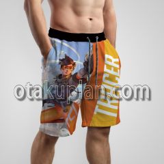 Overwatch 2 Tracer Orange Beach Shorts