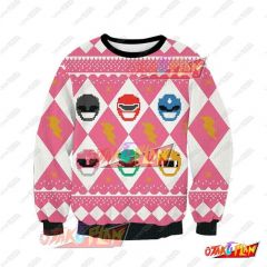 Pink Ranger Power Rangers 3D Print Ugly Christmas Sweatshirt