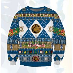 Power Rangers Blue 3d Printed Ugly Christmas Sweatshirt