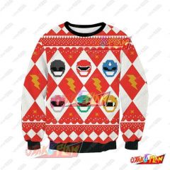 Red Ranger Power Rangers 3D Print Ugly Christmas Sweatshirt