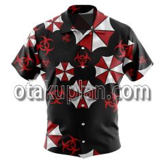 Resident Evil Umbrella Corporation Icon Button Up Hawaiian Shirt