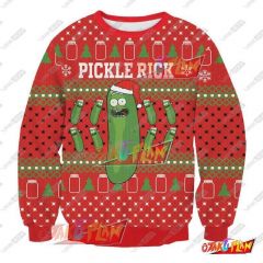 Rick And Morty 3D Print Pattern Ugly Christmas Sweatshirt