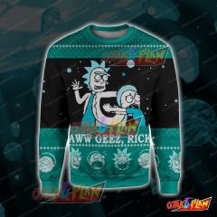 Rick and Morty Aww 3D Print Ugly Christmas Sweatshirt