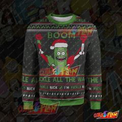 Rick and Morty Boom 3D Print Ugly Christmas Sweatshirt