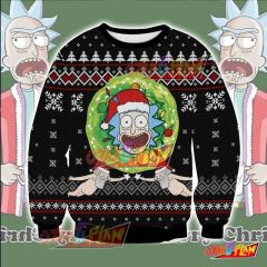 Rick And Morty Funny 3D Print Pattern Ugly Christmas Sweatshirt