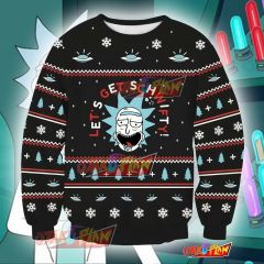 Rick And Morty Knitting Pattern 3D Print Ugly Christmas Sweatshirt
