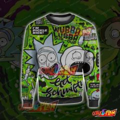 Rick and Morty Pickle Rick 3D Print Ugly Christmas Sweatshirt