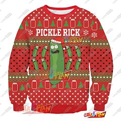 Rick And Morty RMPR Knitting Pattern 3D Print Ugly Christmas Sweatshirt