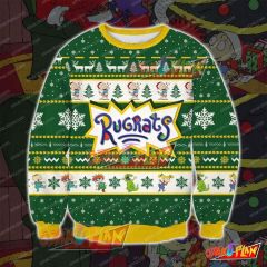 RUGR2908 Rugrats Knitting Pattern 3D Print Ugly Christmas Sweatshirt