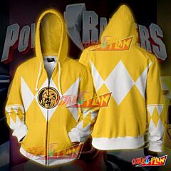 Power Rangers Yellow Zip Up Hoodie Jacket