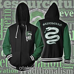 slytherin ravenclaw harry potter zip up hoodie