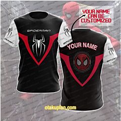Spider Man Black And Red Custom Name T-shirt