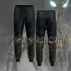 Spider Man No Way Home BLACK & GOLD SUIT Cosplay Jogger Pants