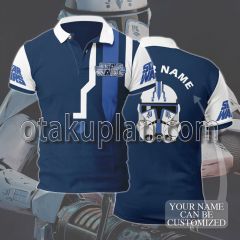 Star Wars Clone Trooper Hardcase Blue Custom Name Polo Shirt