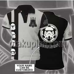 Star Wars Grey and Black Custom Name Polo Shirt