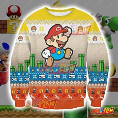 Super Mario 3D Print Pattern Ugly Christmas Sweatshirt V2