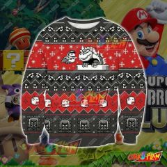Super Mario 3D Print Pattern Ugly Christmas Sweatshirt