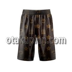 Super Mario Brown Gold Icon Texture Basketball Shorts