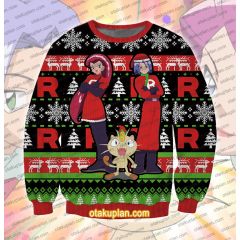 Team Rocket Jessie James Meowth Christmas Ugly Christmas Sweatshirt