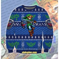 The Legend Of Zelda Blue 3D Printed Ugly Christmas Sweatshirt