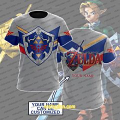 The Legend of Zelda Shield Escudo Zelda Custom Name T-shirt