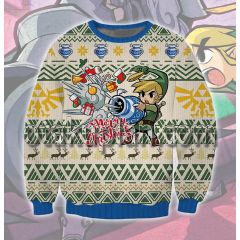 The Legend Of Zelda The Minish Cap Happy Christmas 3D Printed Ugly Christmas Sweater