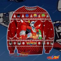 Voltron Knitting Pattern 3D Print Ugly Christmas Sweatshirt