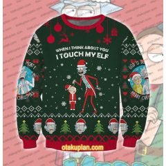 When I Think About You Rick And Morty Ugly Christmas Sweatshirt