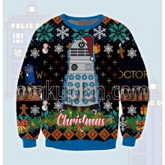 Whos Outside Doctor Who Logo 3d Printed Ugly Christmas Sweatshirt