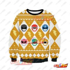 Yellow Ranger Power Rangers 3D Print Ugly Christmas Sweatshirt